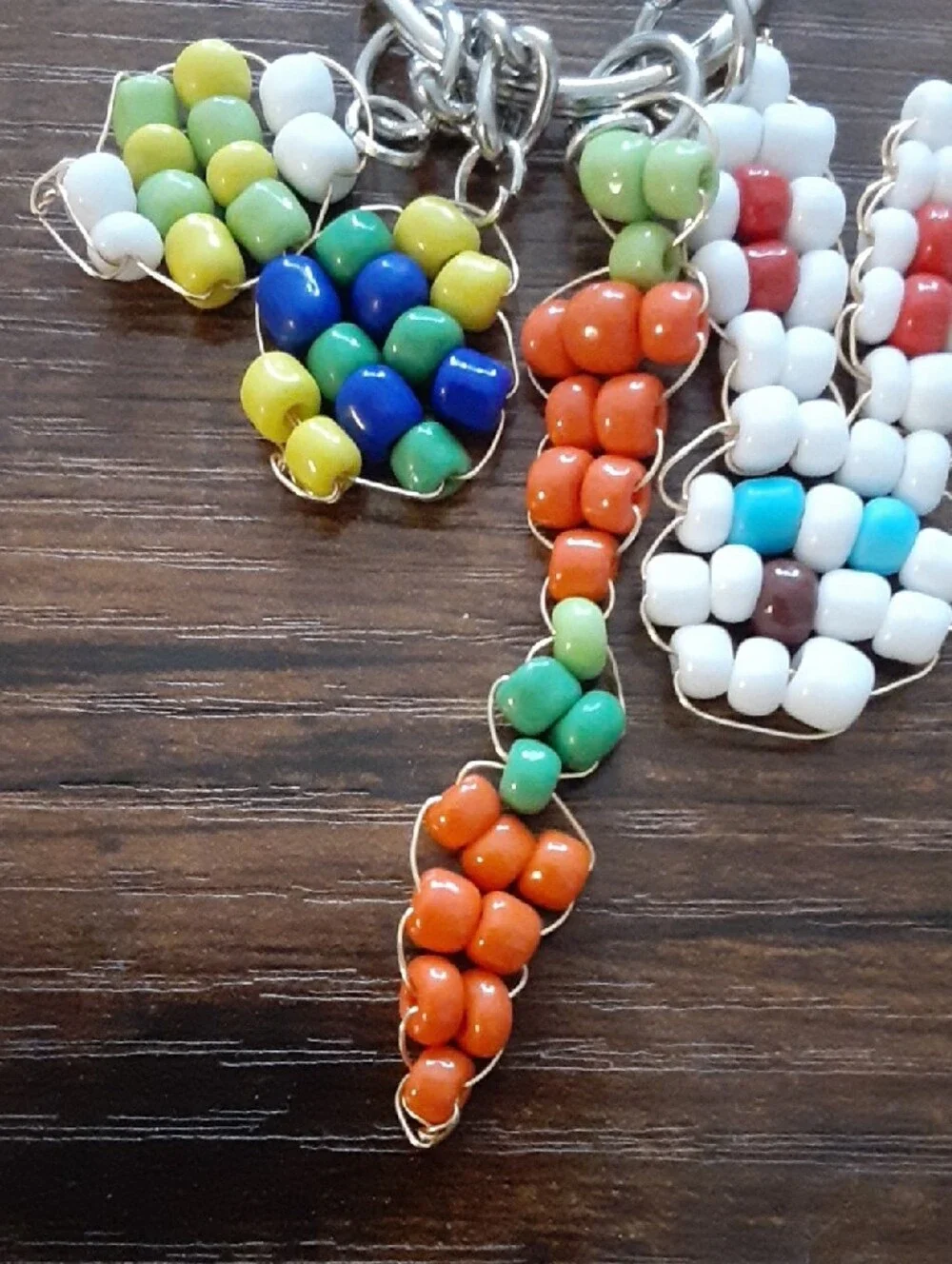Beaded Multi-Color Keychain Bunny Charm Set made by @nanasei_okami